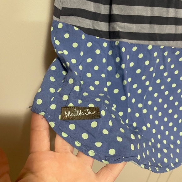 Matilda Jane Let's Get Lost Blouse Striped & Polka Dot Scoop Neck Women's M - Picture 6 of 7